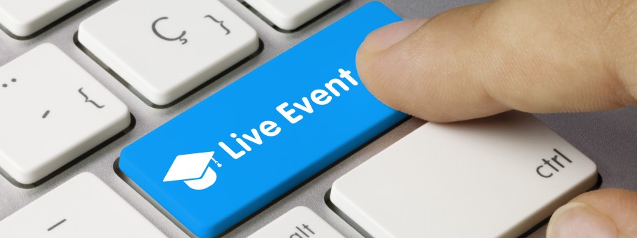 Image of a keyboard with a button with text "live events on it"
