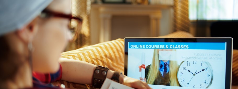 Image of a student attending an online event
